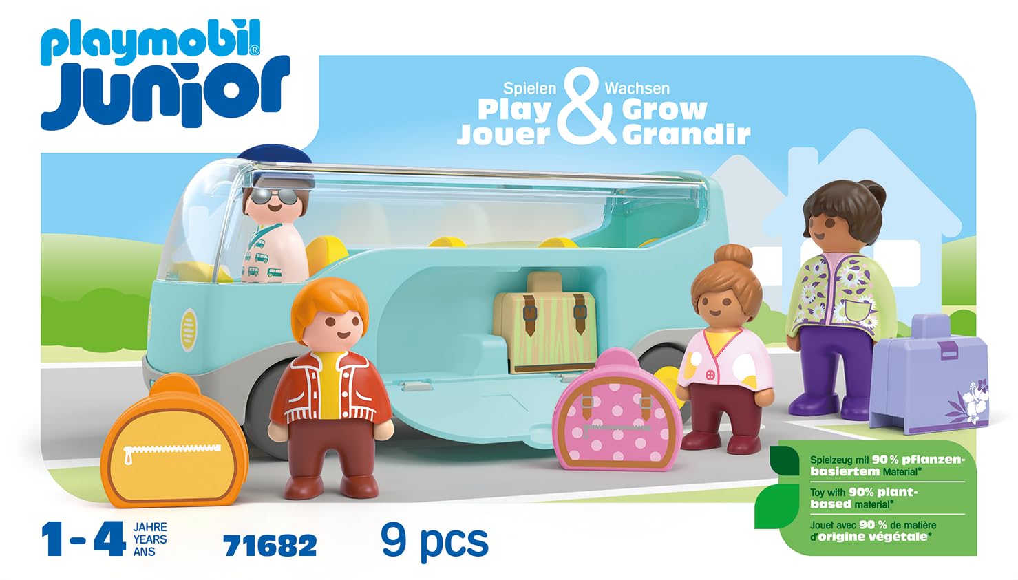 PLAYMOBIL 71682 JUNIOR Airport Shuttle Bus - Educational Vehicle Toy for Toddlers 1+ 12