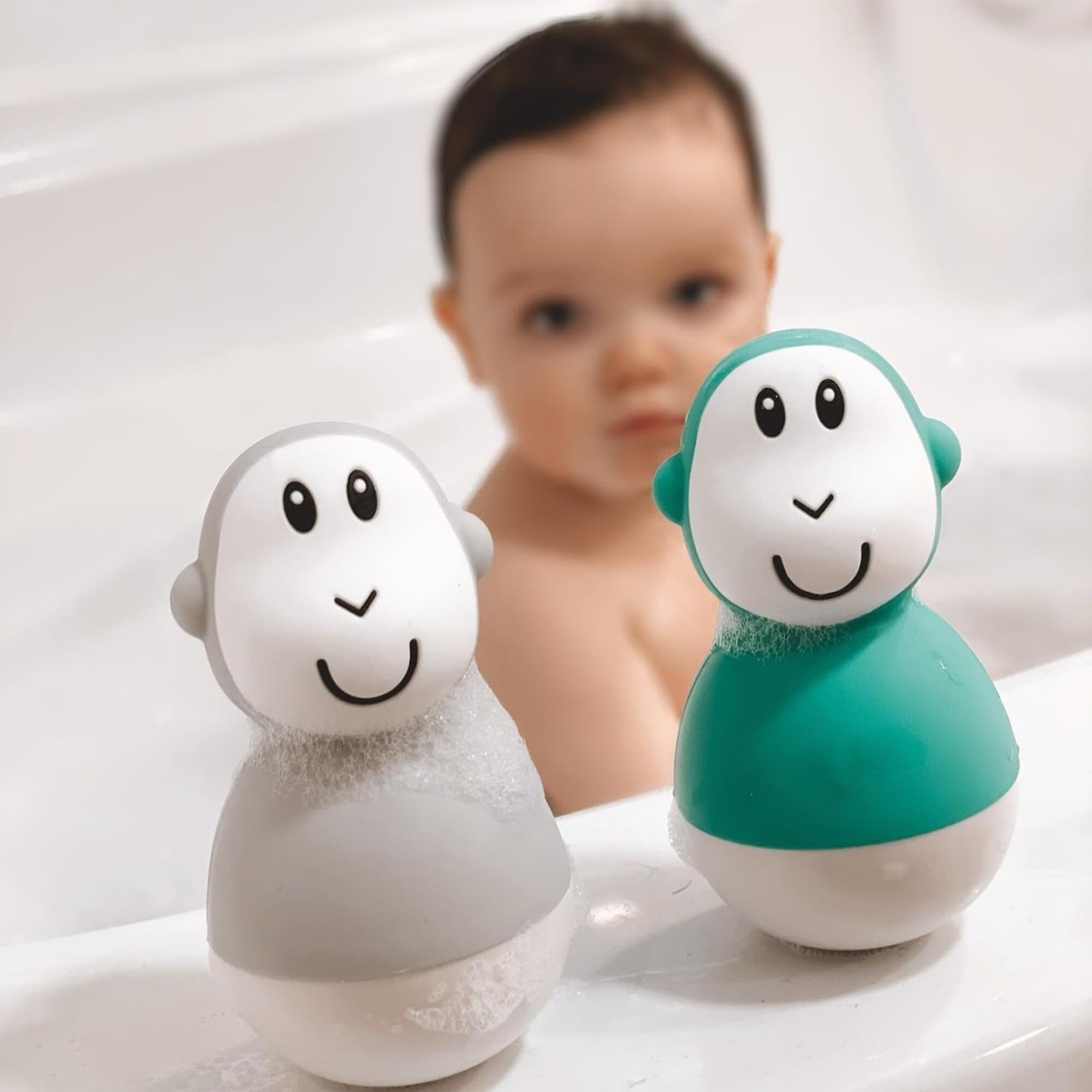 Matchstick Monkey Bathtime Wobblers - Antimicrobial Baby Bath Toy Set for 12+ Months 3