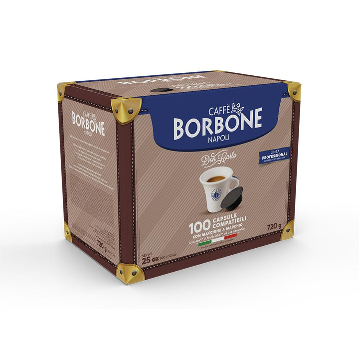 Caffè Borbone Don Carlo Blue Coffee Blend - 100 Capsules for Lavazza A Modo Mio Machines