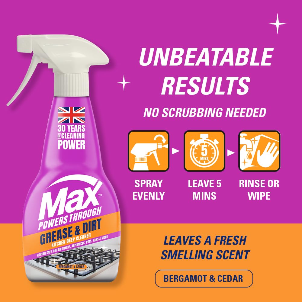 Max Grease & Dirt All-Purpose Cleaner Spray - Cuts Through Grease & Stubborn Dirt | 500ml (Pack of 1) 4