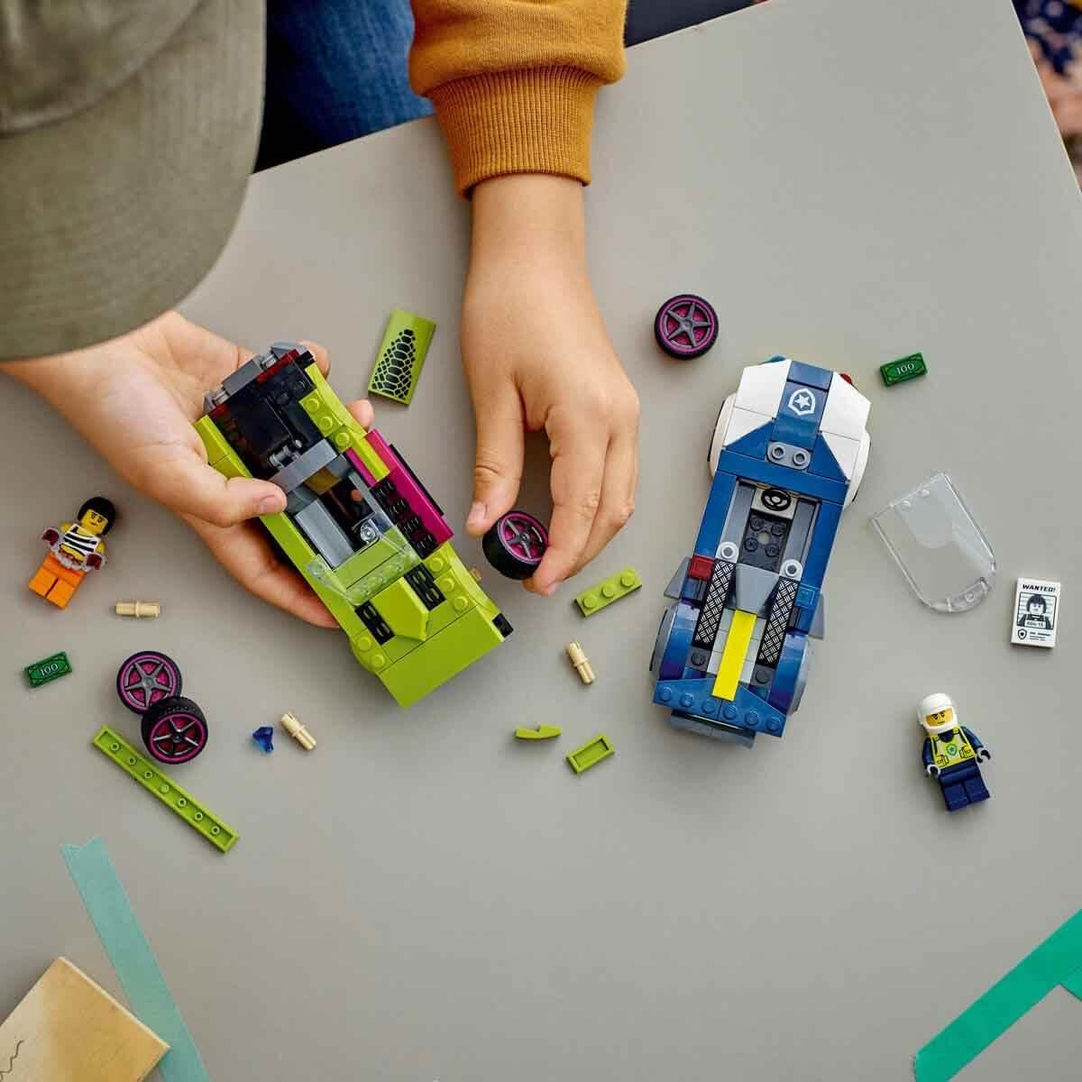 LEGO City Police Car and Muscle Car Chase Playset - Police Vehicle Toy for Kids 6+ 8
