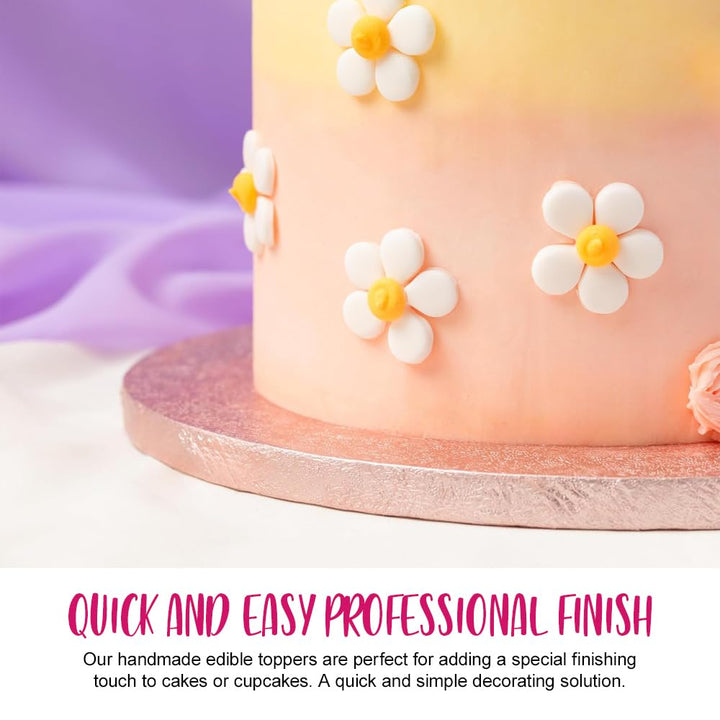 Anniversary House - White Daisy Summer Floral Edible Cake Decorations