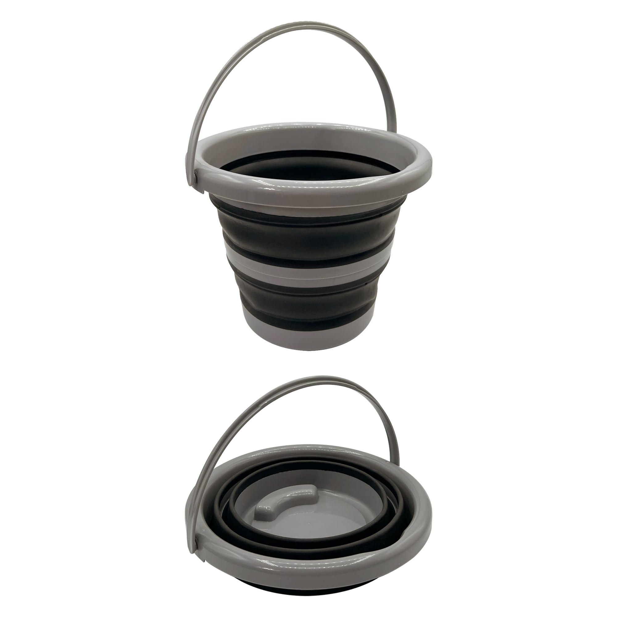 Nordrok Faltbarer Eimer mit Deckel, 5 l, Grau