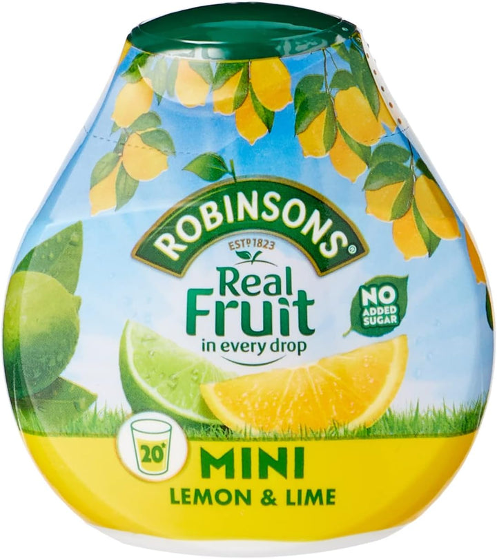 Robinsons Mini No Added Sugar Lemon and Lime Flavoured Concentrated Squash, 66 ml (Pack of 6)