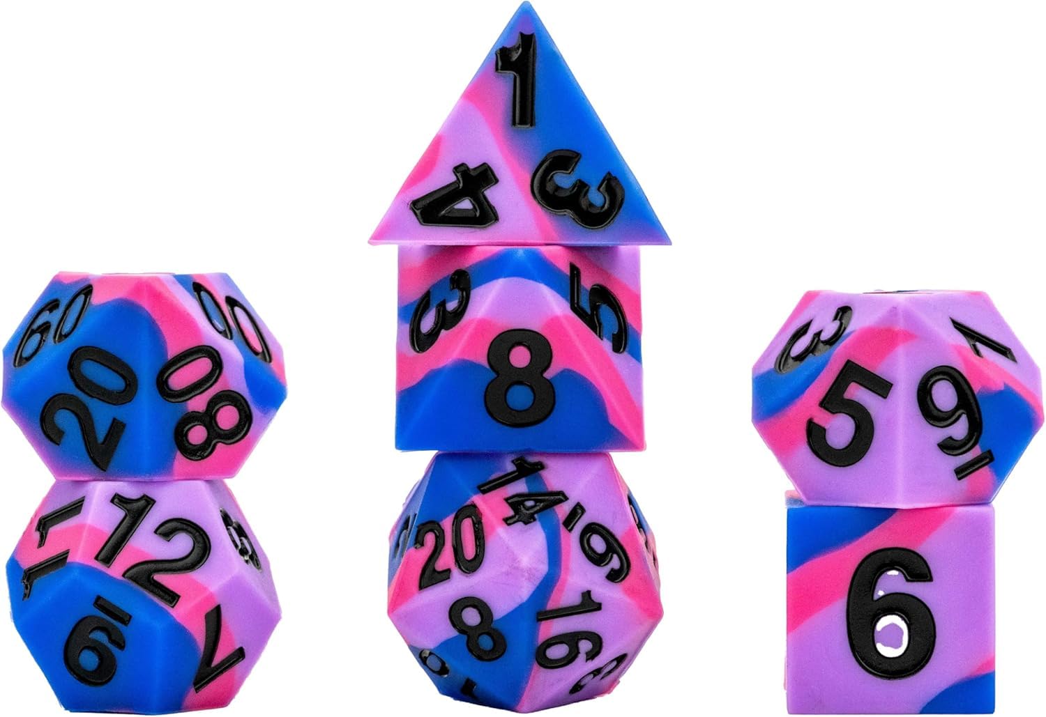 Metallic Dice Games FanRoll 16mm Pride Sharp Edge Silicone Poly Dice Set 1