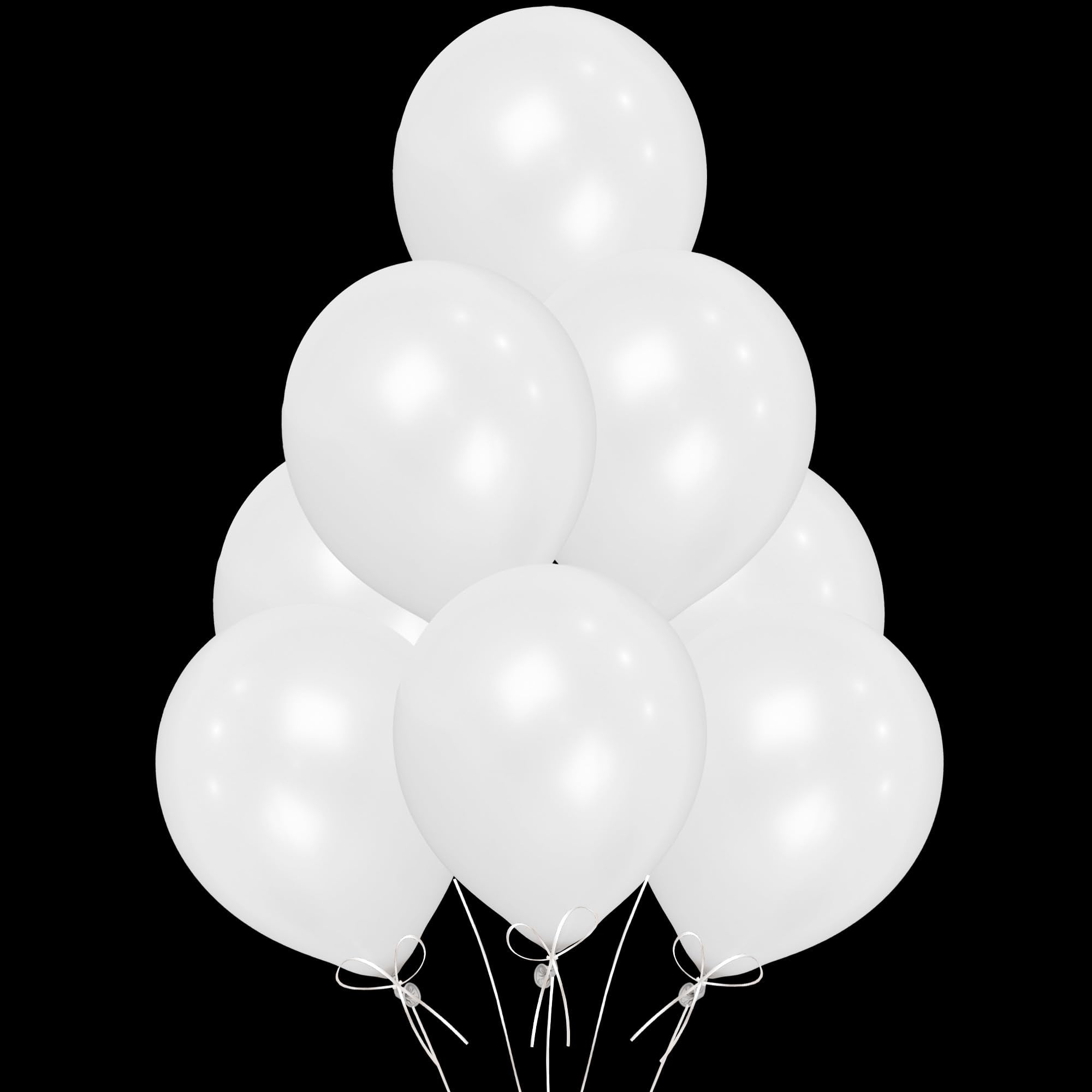 SHATCHI White Balloons 10 Pack - 12 Inch Thick Latex, Biodegradable for Party & Wedding Decor 2