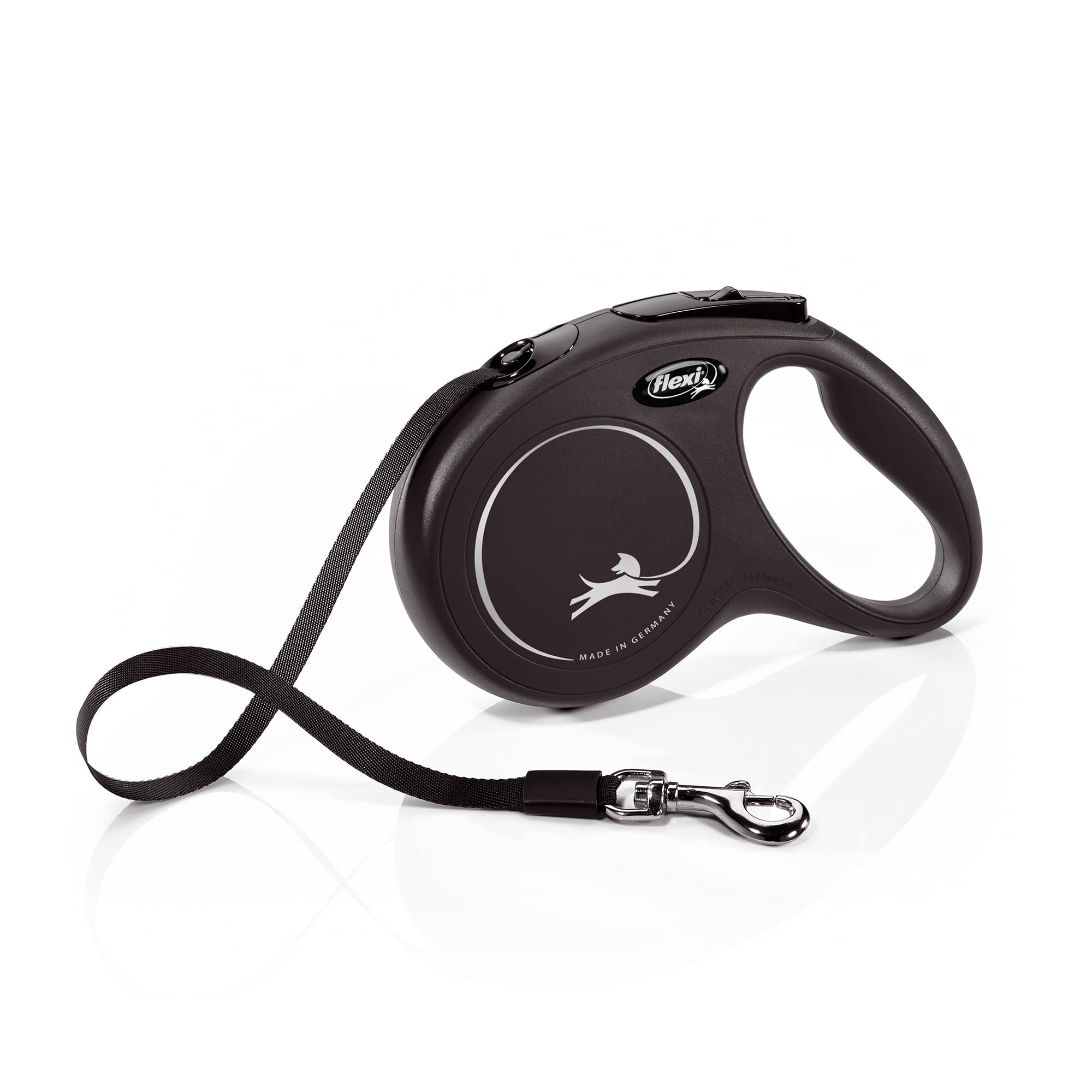 flexi New Classic Retractable Dog Lead - M Size, 5m Tape, Black | German Quality 4