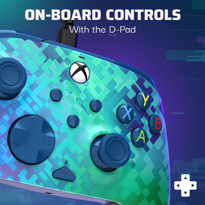 PDP REMATCH Advanced Wired Controller - Glitch Green for Xbox Series X|S, Xbox One