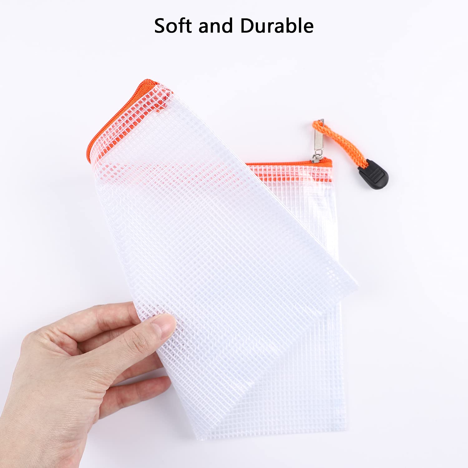 NORTHERN BROTHERS 24PCS A6 Plastic Zip Lock File Wallets - Mesh PVC, 12 Colors | 23x11.5CM 5