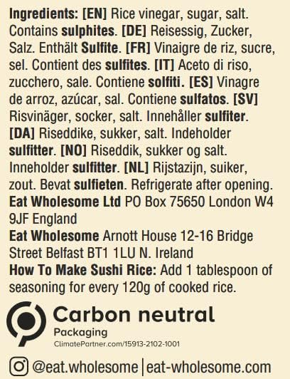 Eat Wholesome Sushi Rice Vinegar Seasoning, 500 ml