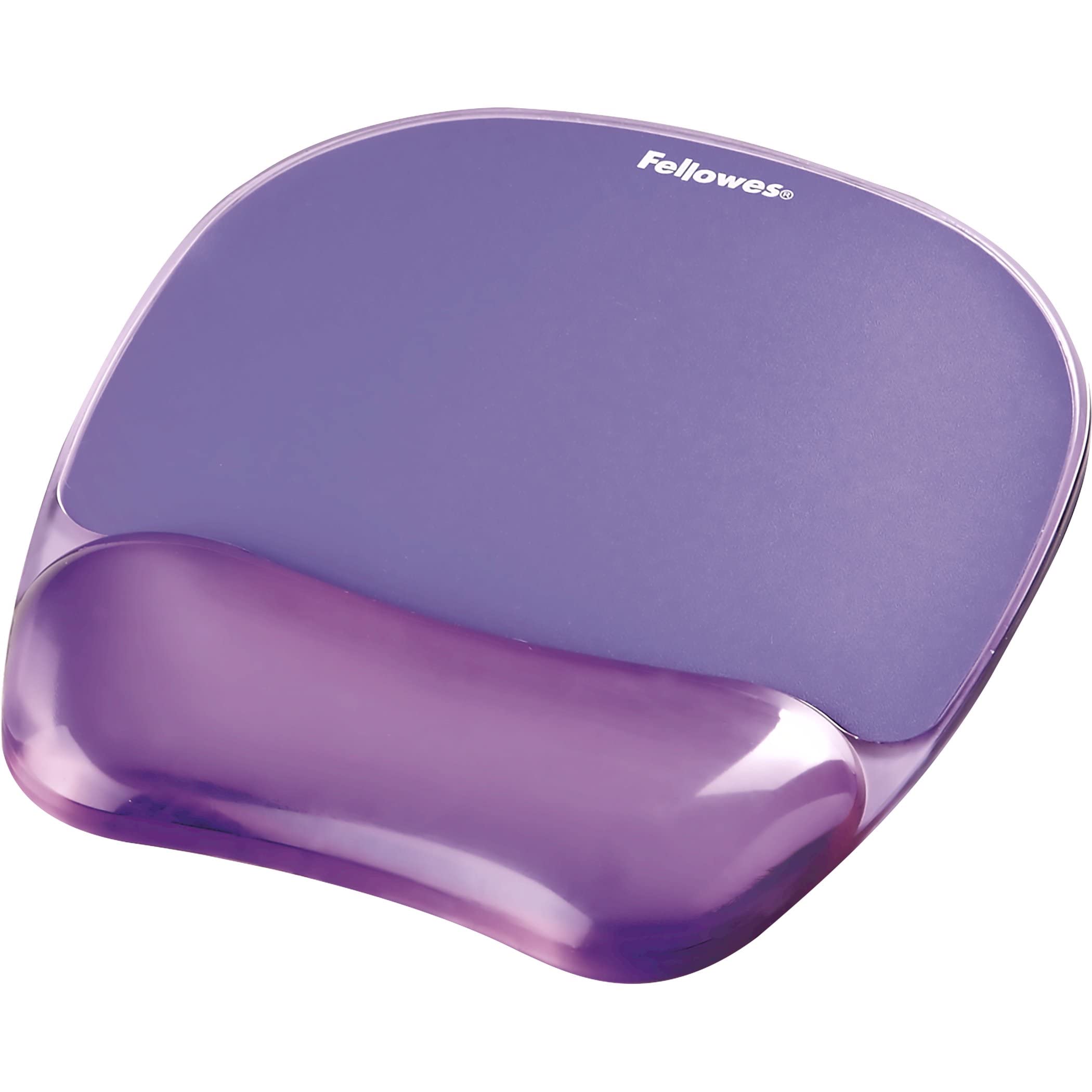 Fellowes Crystals Gel Mouse Mat with Wrist Support | Stain Resistant | Non-Skid Backing | Purple 2
