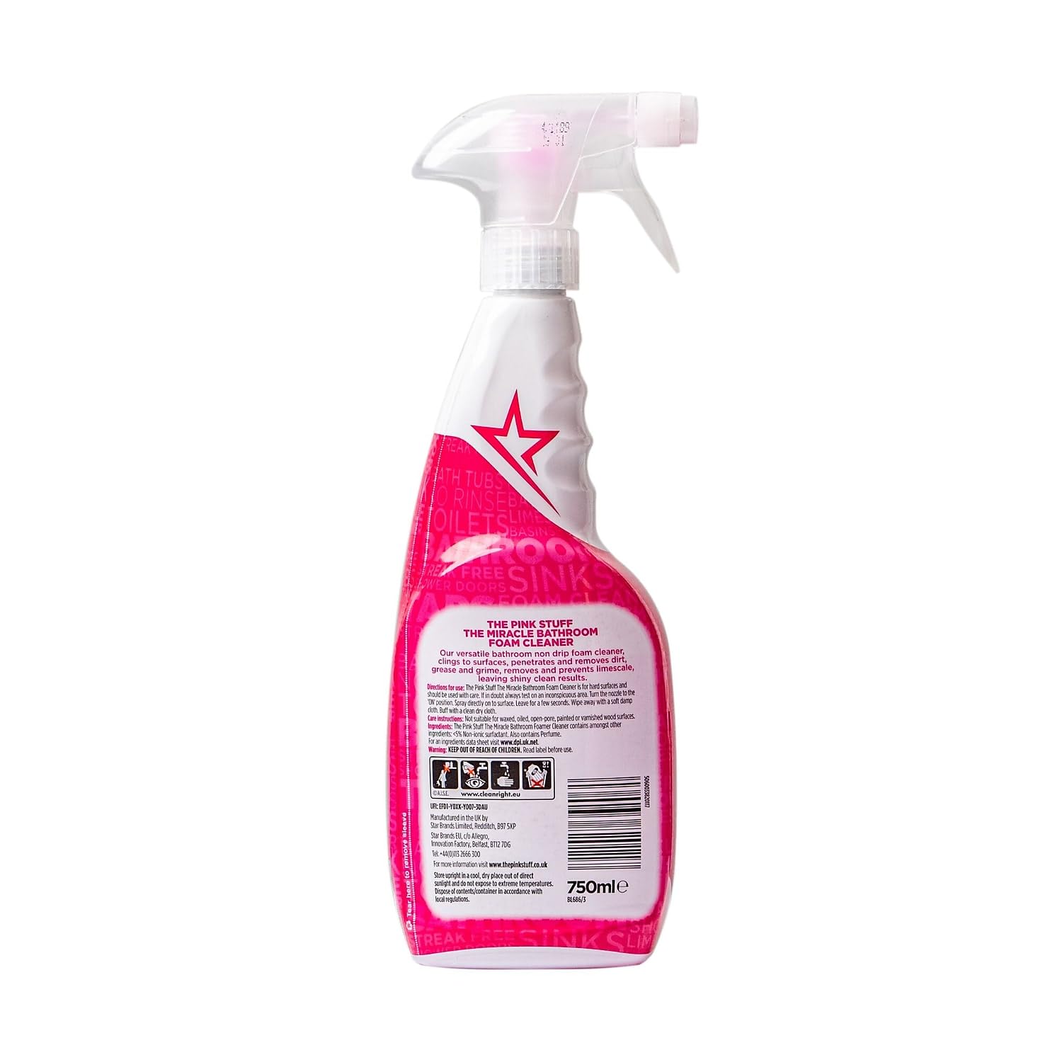 THE PINK STUFF Miracle Bathroom Foam Cleaner - Non-Drip Formula, Limescale Removal | 750ml 2