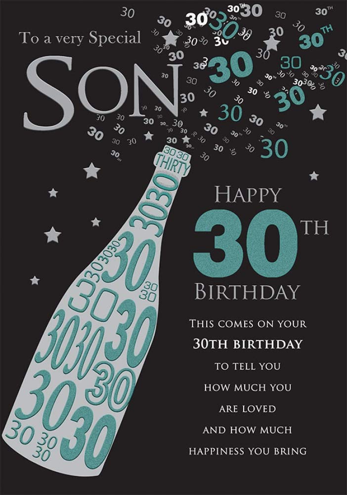 Piccadilly Greetings 30th Birthday Card for Son | 10 x 7 Inches | Green 1
