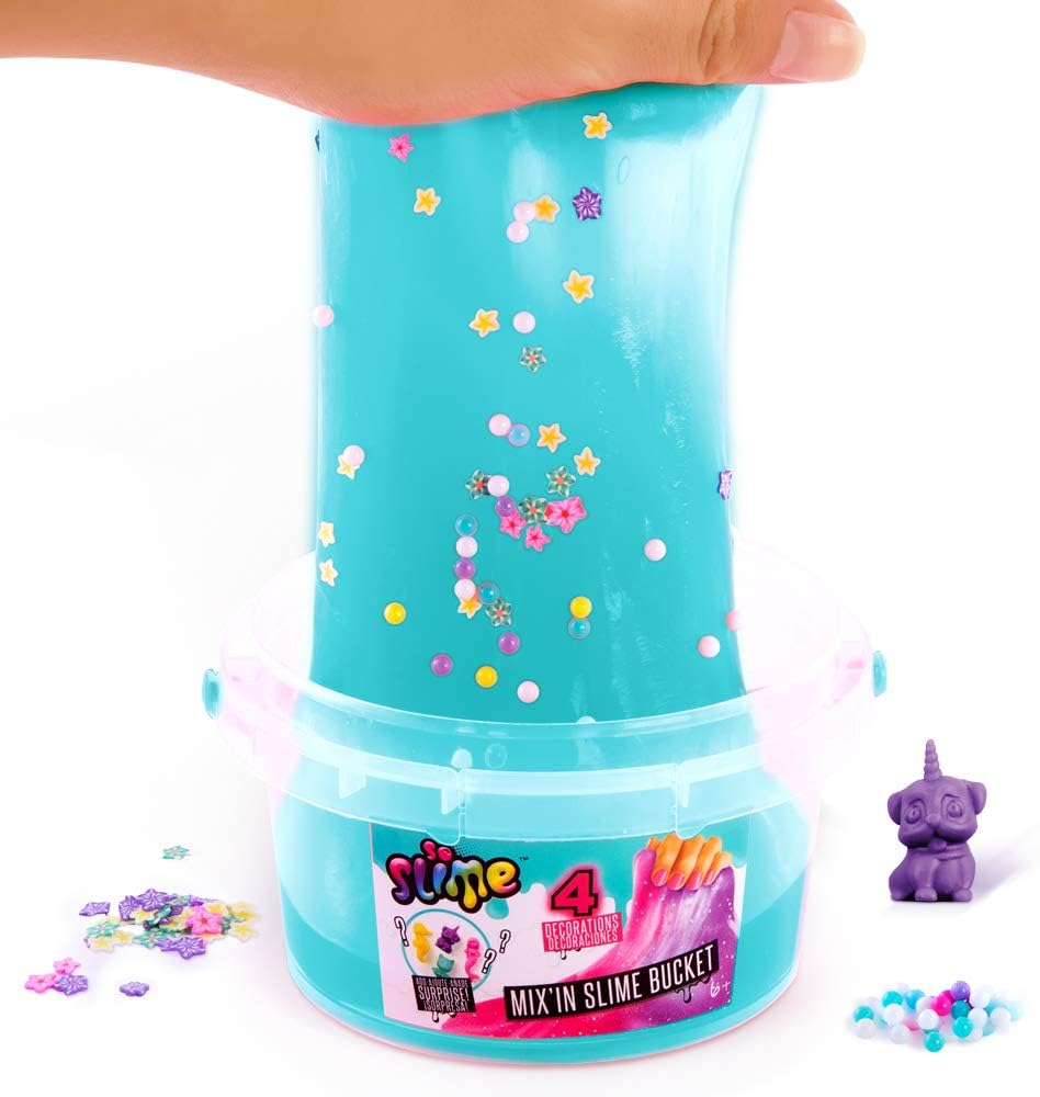 Mix'in Slime Bucket – 400 g sensorischer Schleim mit Überraschungsfigur und Dekorationen 4