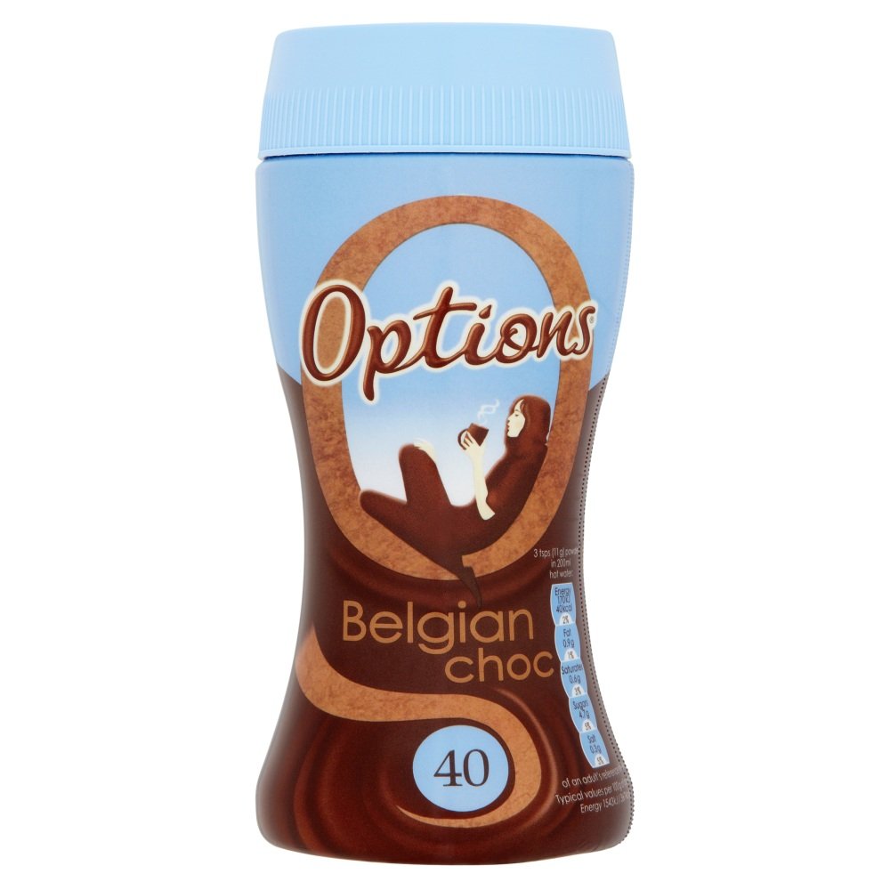 Options Belgian Chocolate Drink - Instant, Low Calorie, Gluten Free | 220g