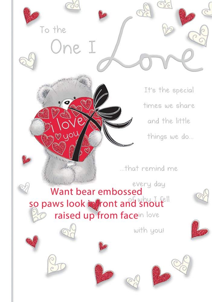 Piccadilly Greetings One I Love Birthday Card - 10 x 7 Inches, Red