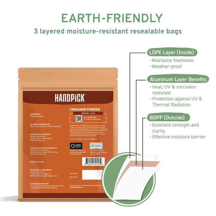 HANDPICK - Cinnamon Powder (200g/7oz) Non-GMO & Raw Ground Cinnamon in Resealable Pouch