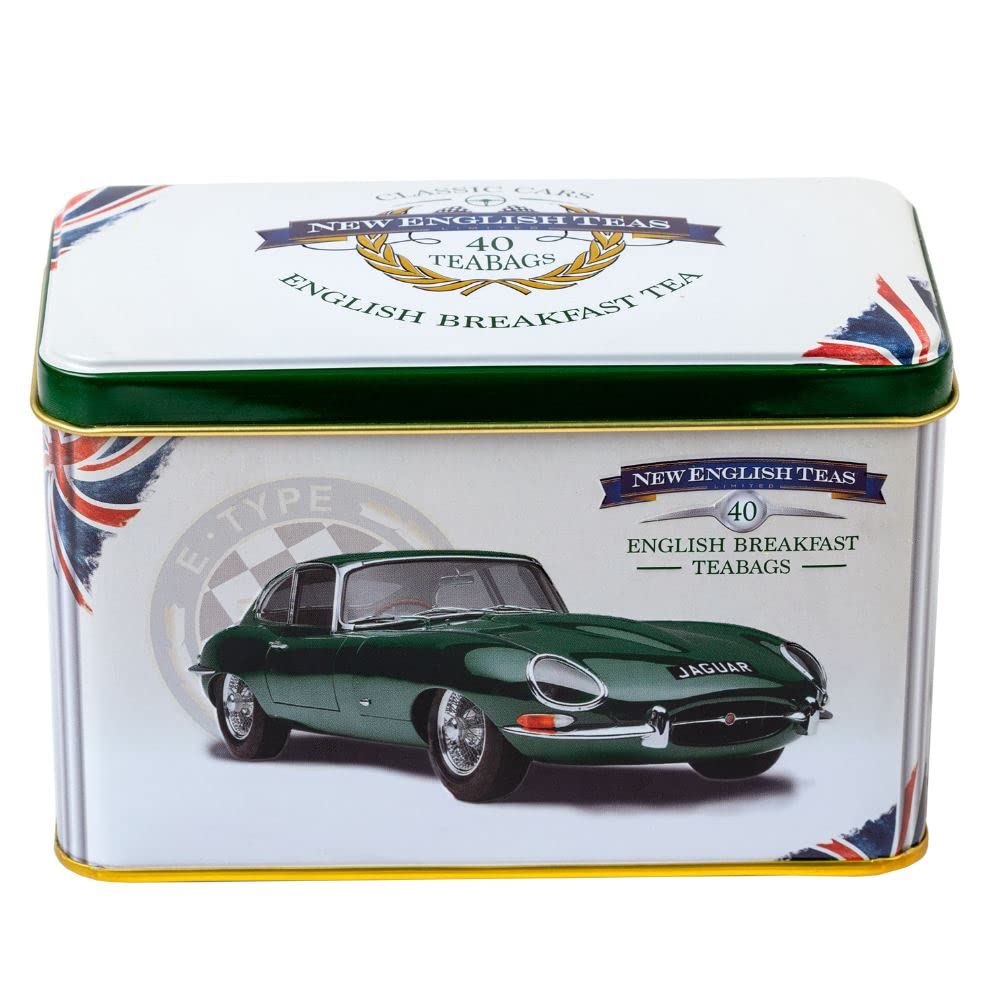 New English Teas Jaguar E-Type Tea Tin with 40 English Breakfast Teabags