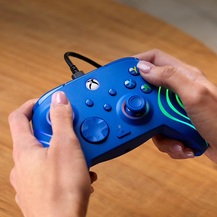 Turtle Beach Afterglow Wave Blue Wired RGB Gaming Controller for Xbox & PC