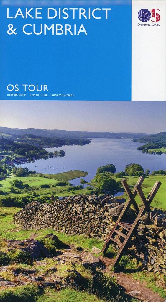 Ordnance Survey Lake District & Cumbria OS Tour Map - 1:100,000 Scale | Folded Map | English 1