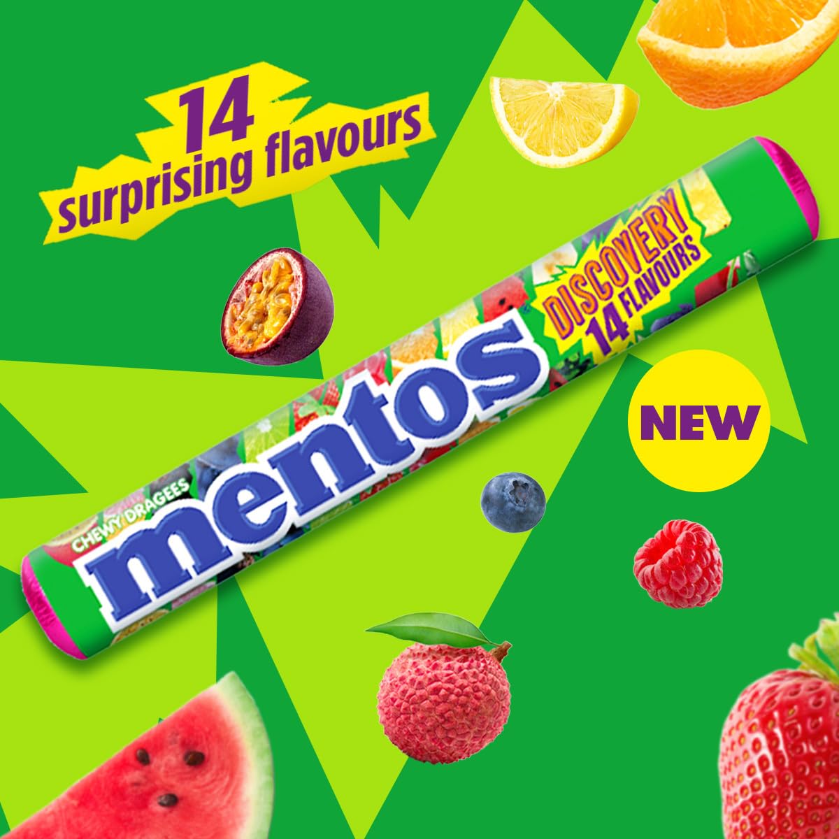 MENTOS Discovery Soft Chews - 5 Rolls of 14 Unique Fruit Flavours | 190g 3