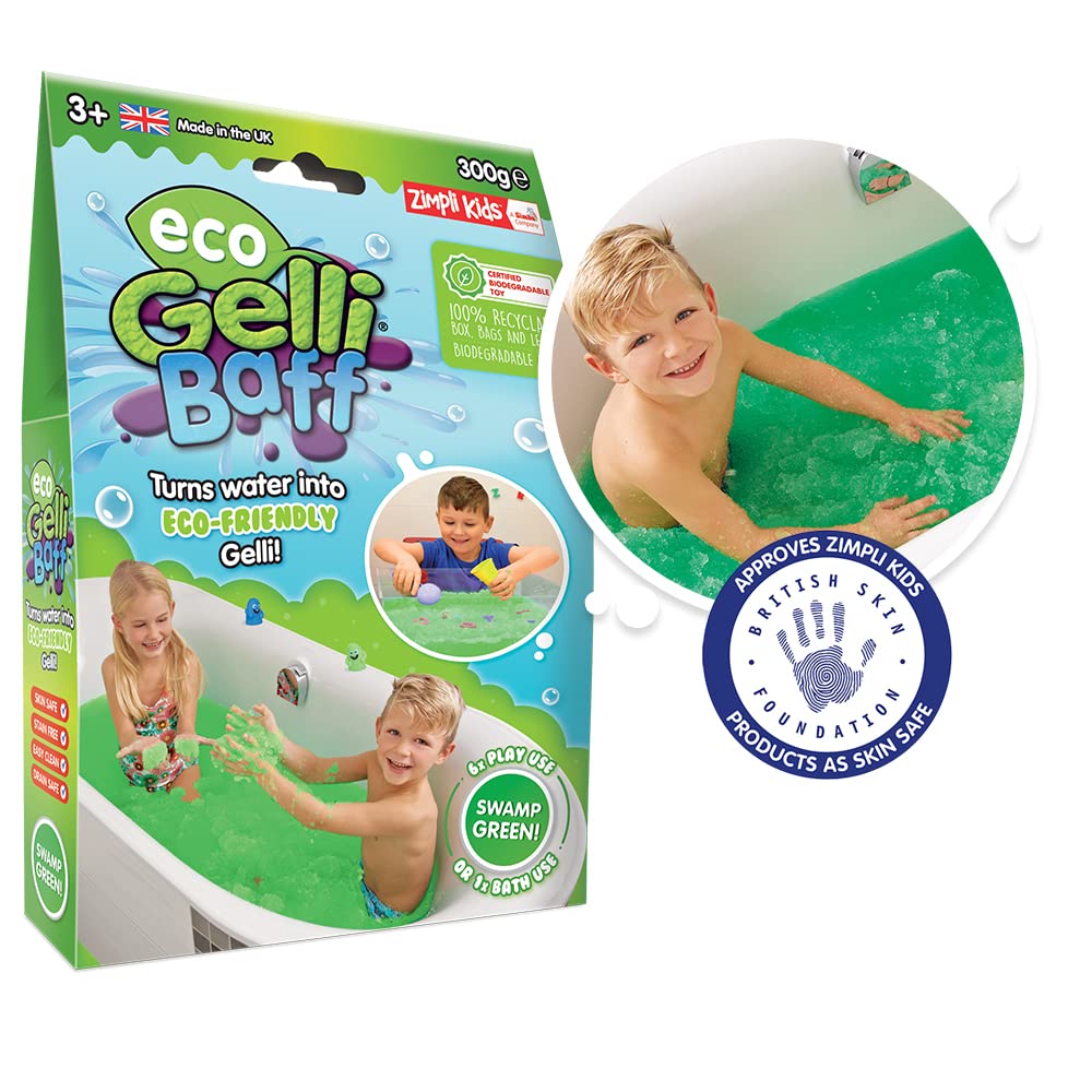 Zimpli Kids Eco Gelli Baff Green - Bath Time Sensory Play (360g) 1