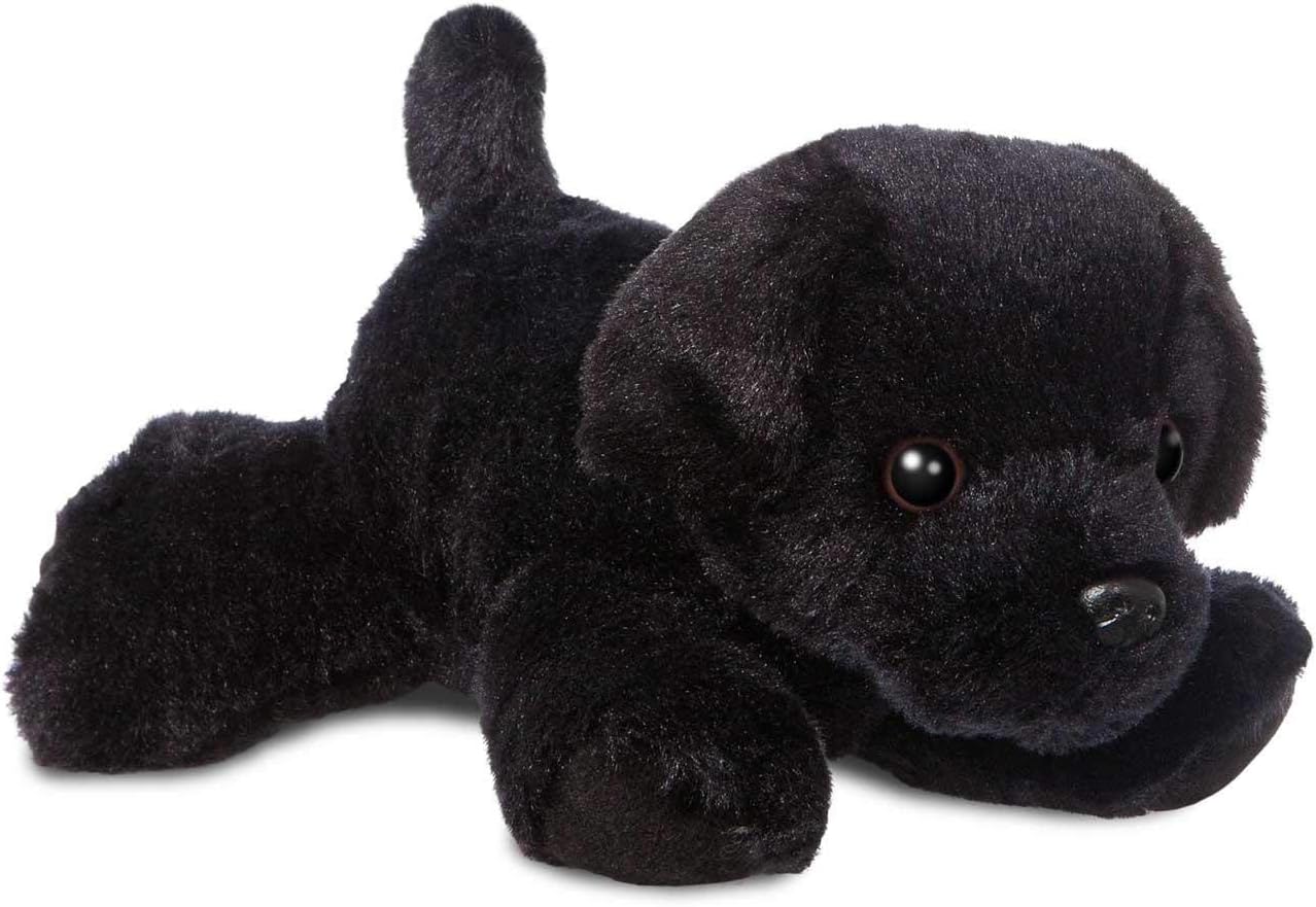 Aurora Mini Flopsies Black Labrador Dog - Soft Plush Toy, 8in 1