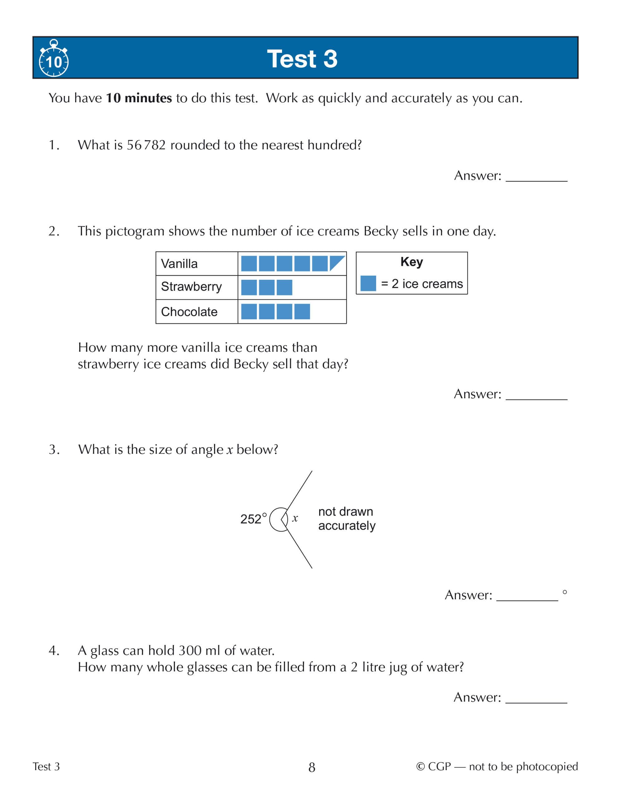 CGP 11+ GL Maths 10-Minute Tests - Ages 9-10 | Paperback | 126 Pages 2