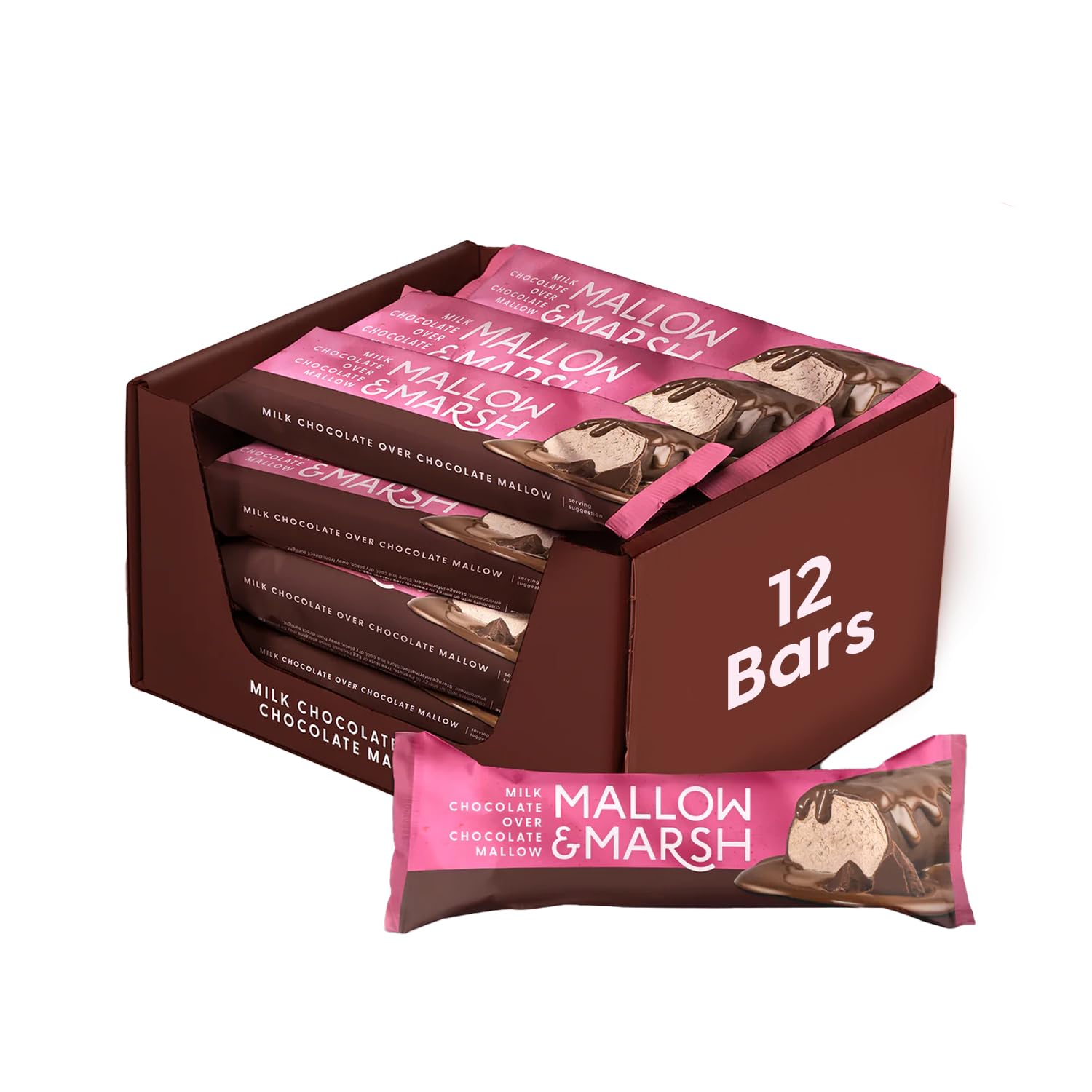 Mallow & Marsh Chocolate Marshmallow Bar - Multipack 12 x 35g, Belgian Milk Chocolate Coated, Handmade in UK 1
