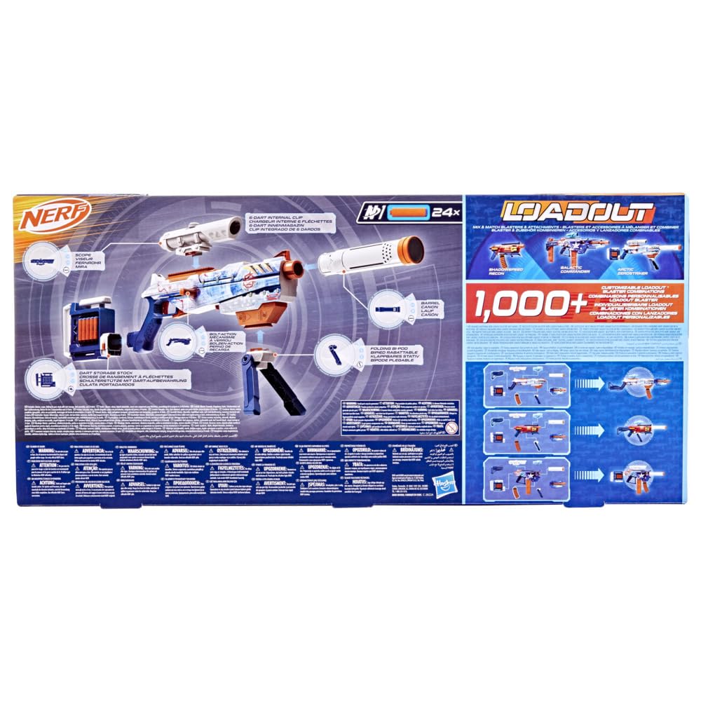 Hasbro Nerf Loadout Arctic Zerostriker Blaster with Scope, Stock, Barrel & Bipod | Ages 8+ 4