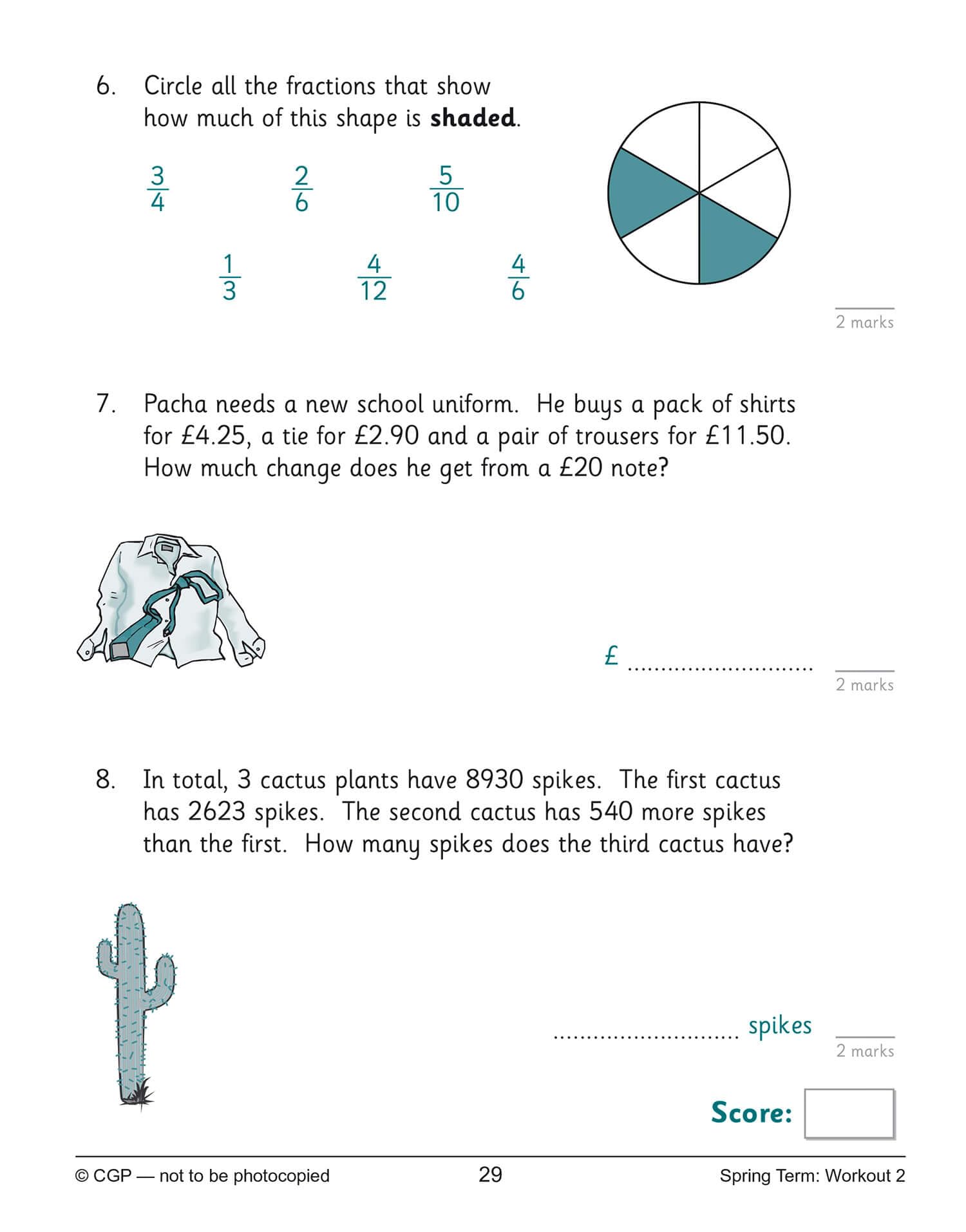 CGP KS2 Maths 10-Minute Weekly Workouts - Year 5 Study Aid | Paperback | English 5