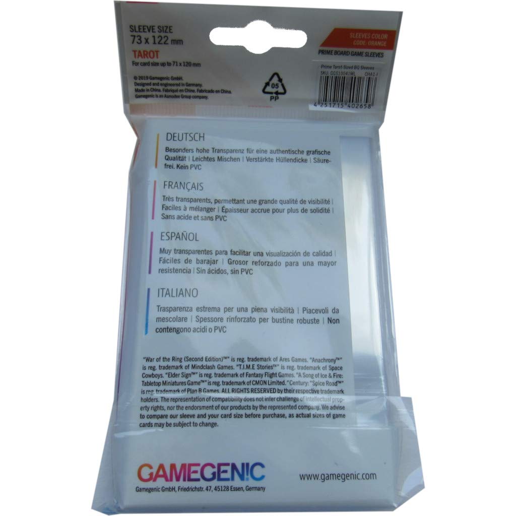 GAMEGEN!C Prime Tarot-Hüllen 73 x 122 mm (50) Klar 3