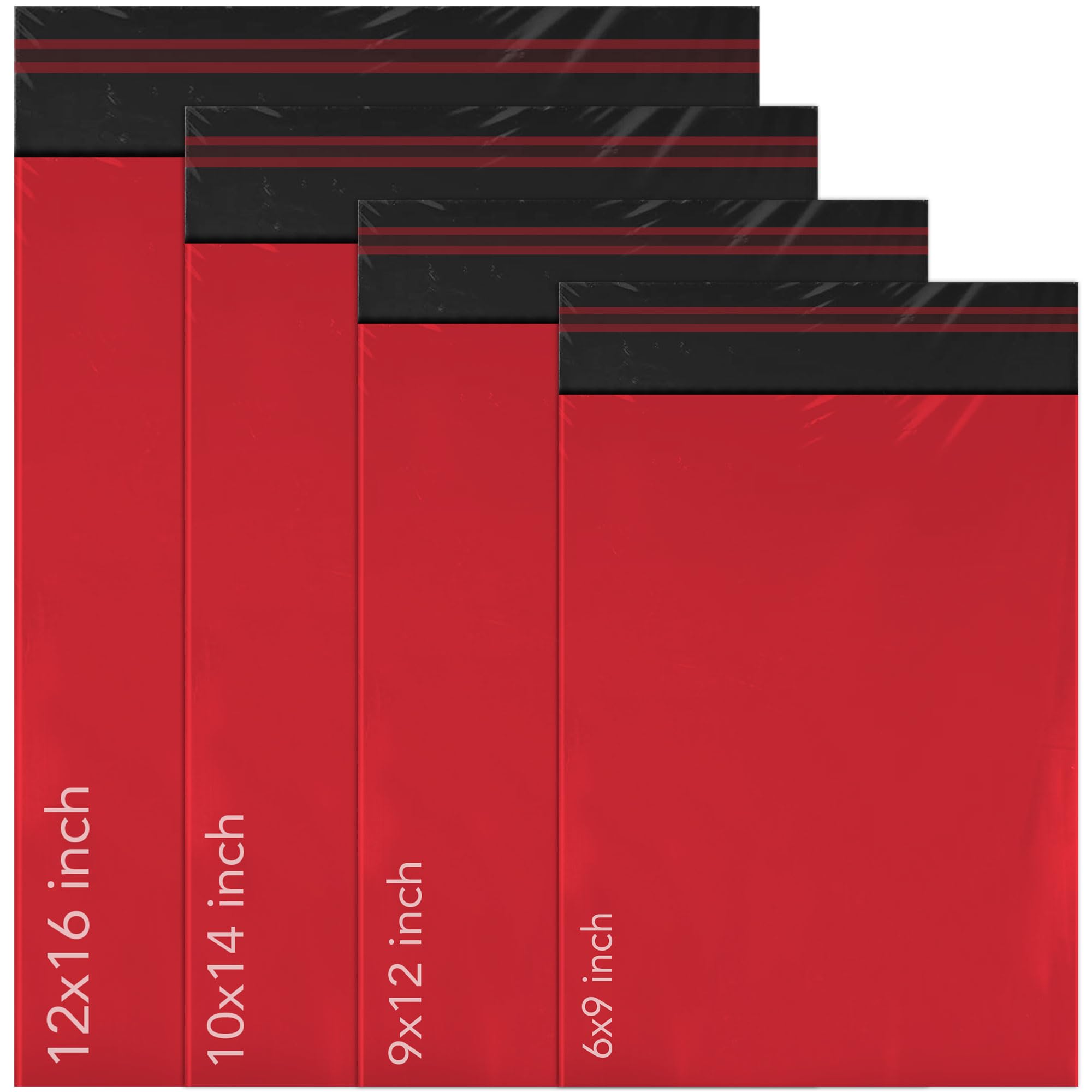 iSOUL 100 Mixed Mailing Poly Postal Self Seal Bags - 4 Sizes (6x9, 9x12, 10x14, 12x16) 1