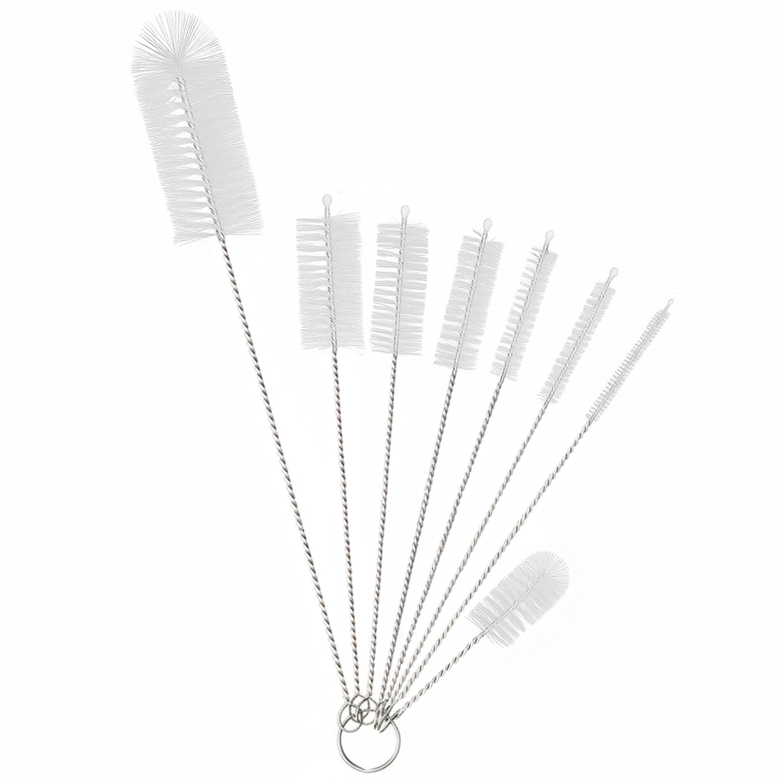 Admygo 8-Piece Small Bottle Brush Set - Nylon Bristles, Flexible Wire, Multipurpose Cleaning 1