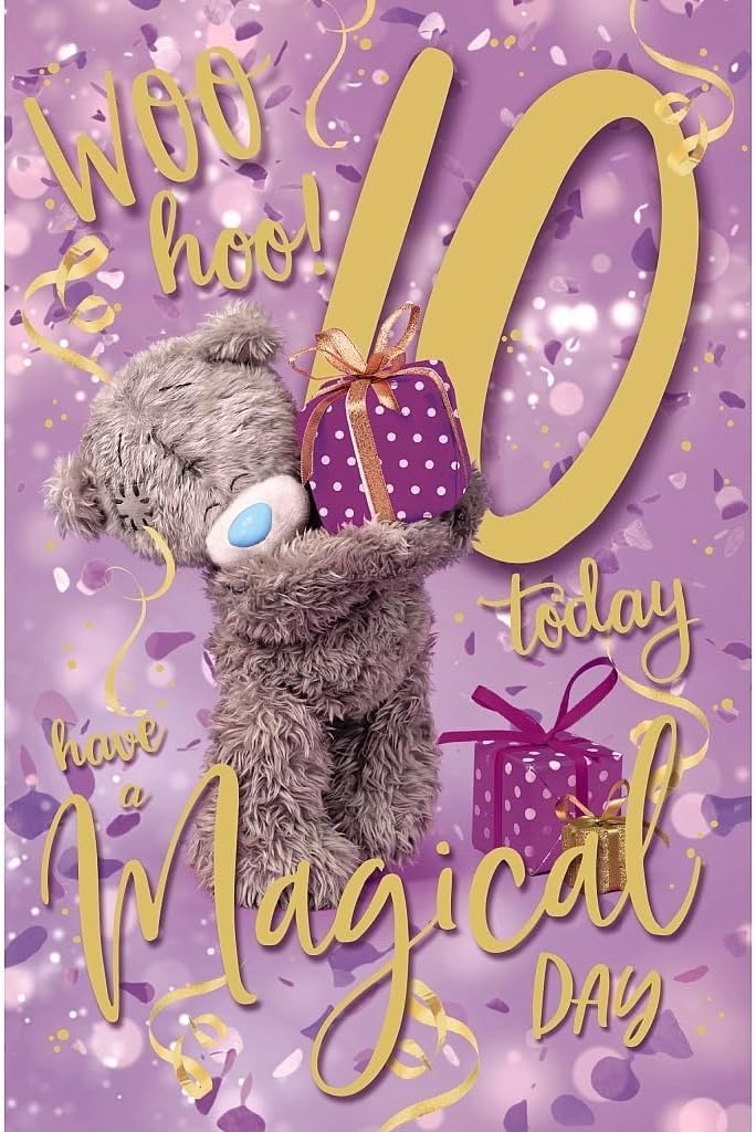 Me To You Tatty Teddy Age 10 Birthday Card | Woo Hoo! Have A Magical Day! | 5 x 8 in