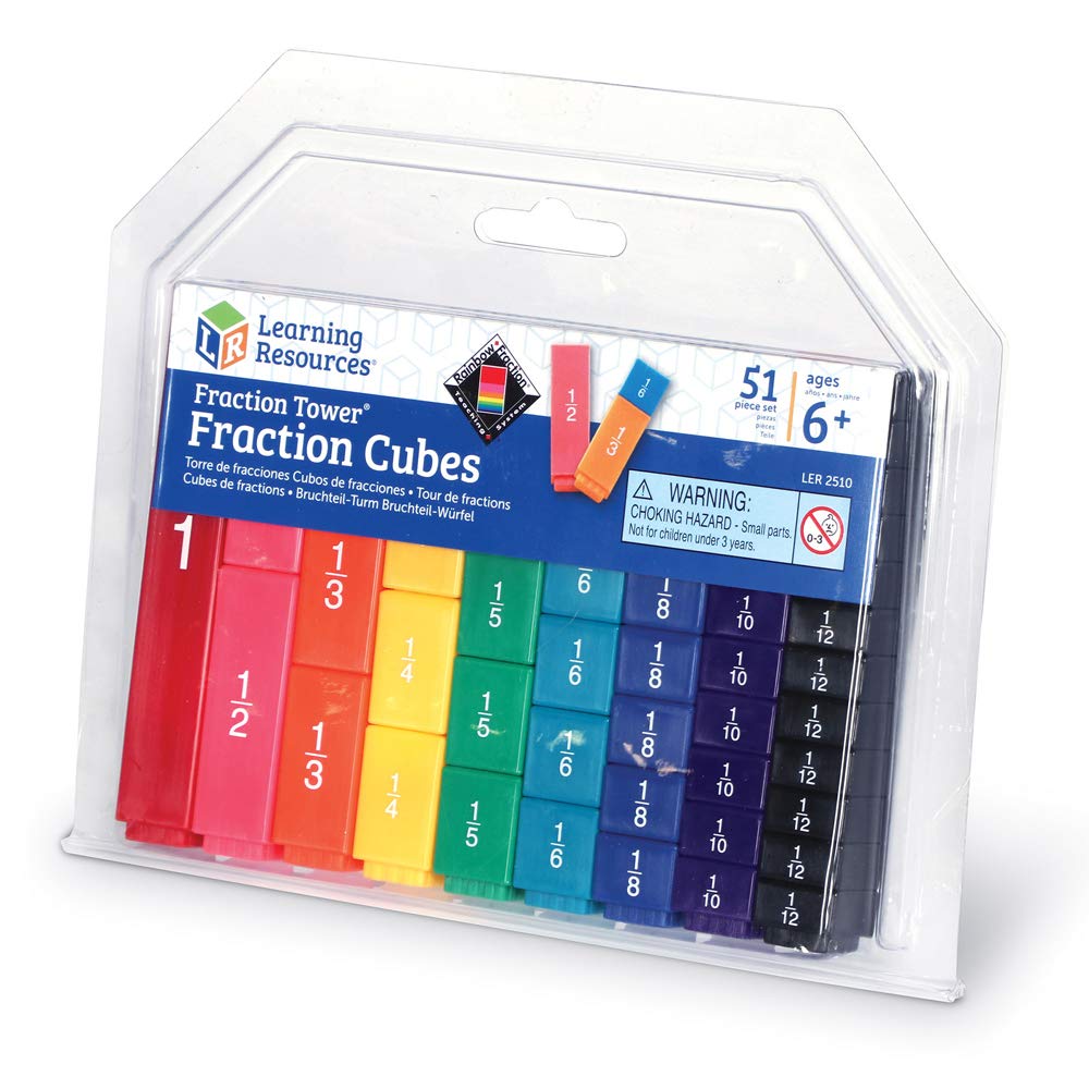 Learning Resources Fraction Tower Cubes - Colour-Coded, Interlocking Math Manipulatives | Ages 6-10 6