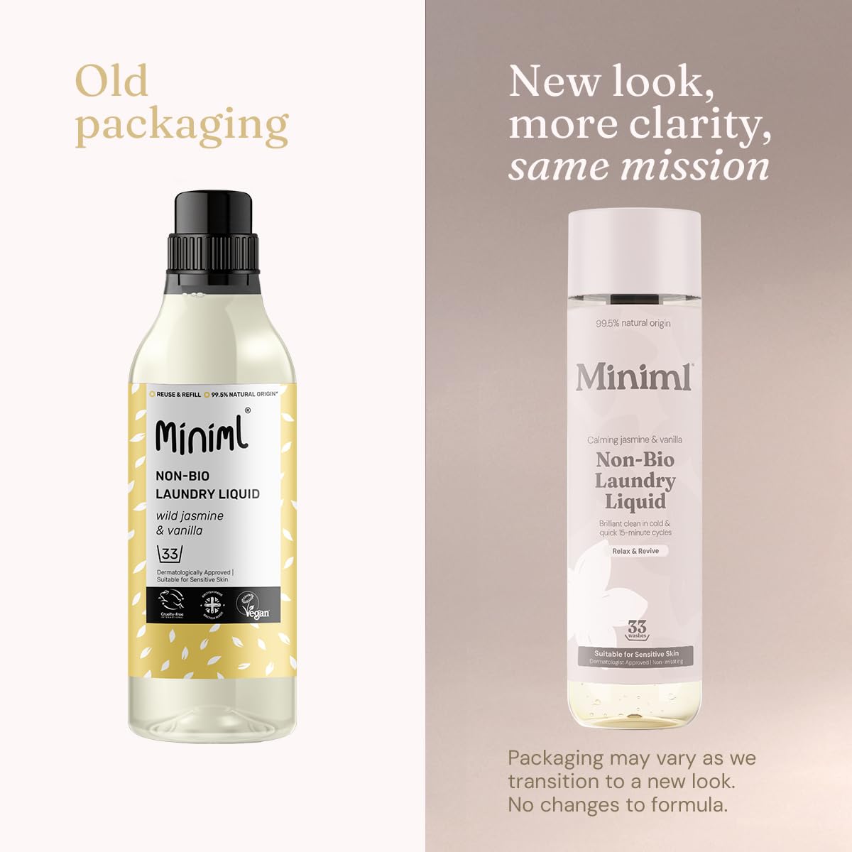 Miniml Plant Powered Laundry Liquid Detergent - Wild Jasmine & Vanilla Scent | 1L | Non Bio 2