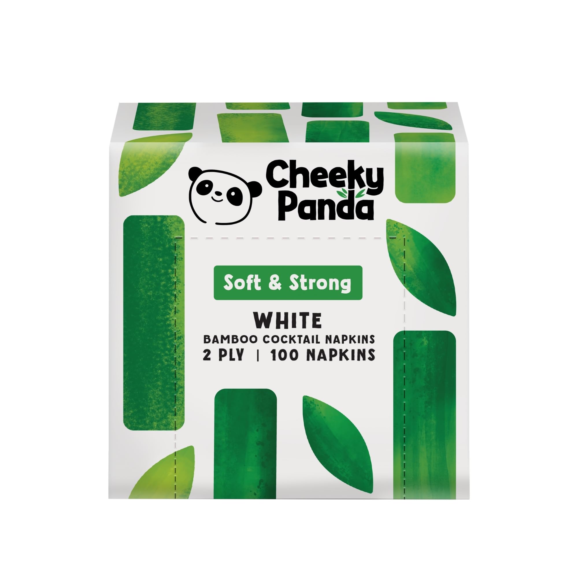 The Cheeky Panda Bamboo Paper Disposable Napkins - 2 Ply, 25 x 25cm, Pack of 100 White Serviettes 1