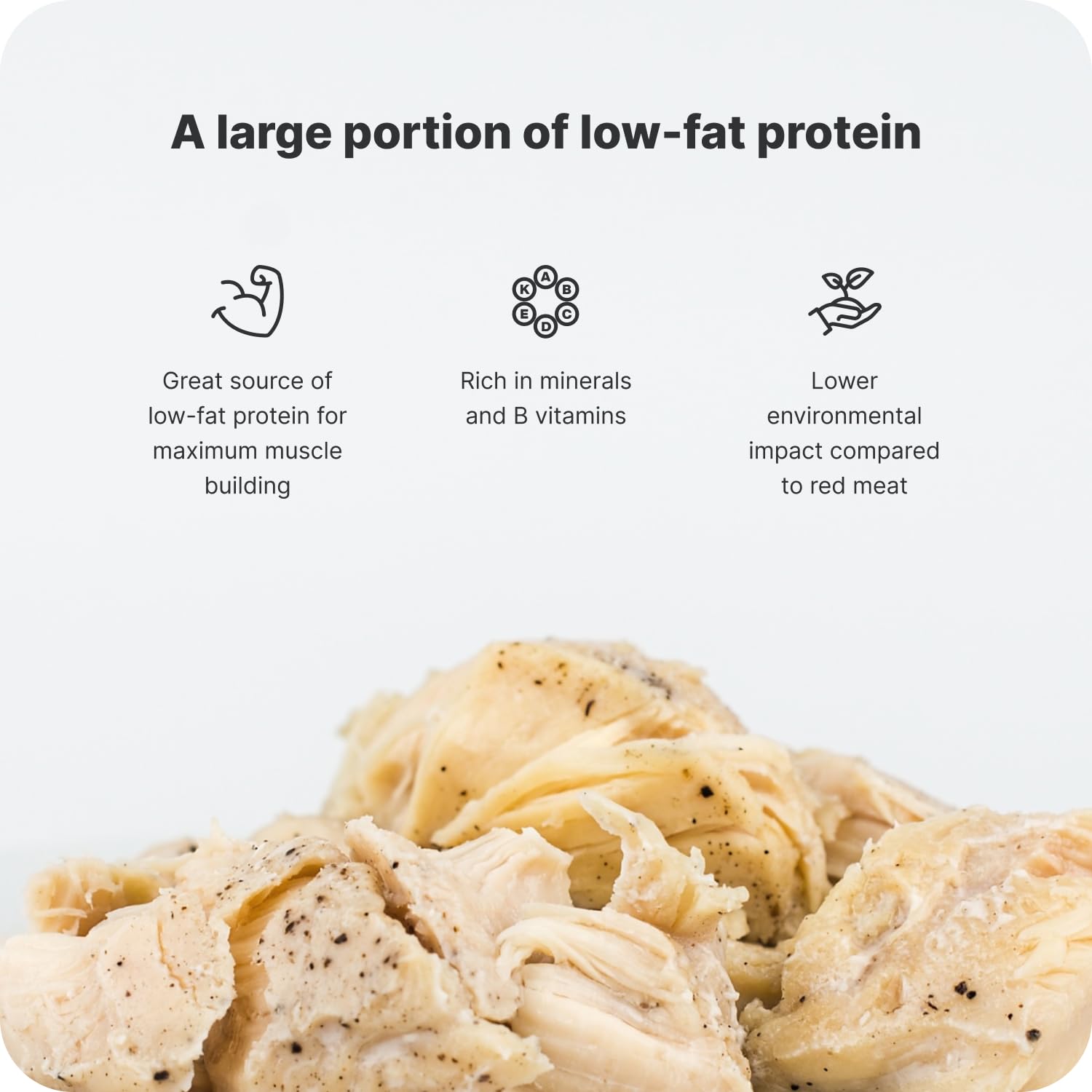 Vilgain Chicken Breasts with Salt and Pepper - 100g Tin | 98% Chicken Breast | 20g Protein 5