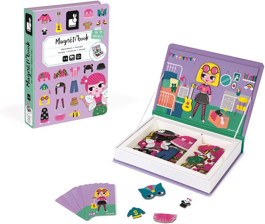 Janod Magneti'Book Costumes Magnetic Playset - Educational Fashion Game for Girls, Ages 3-8 5