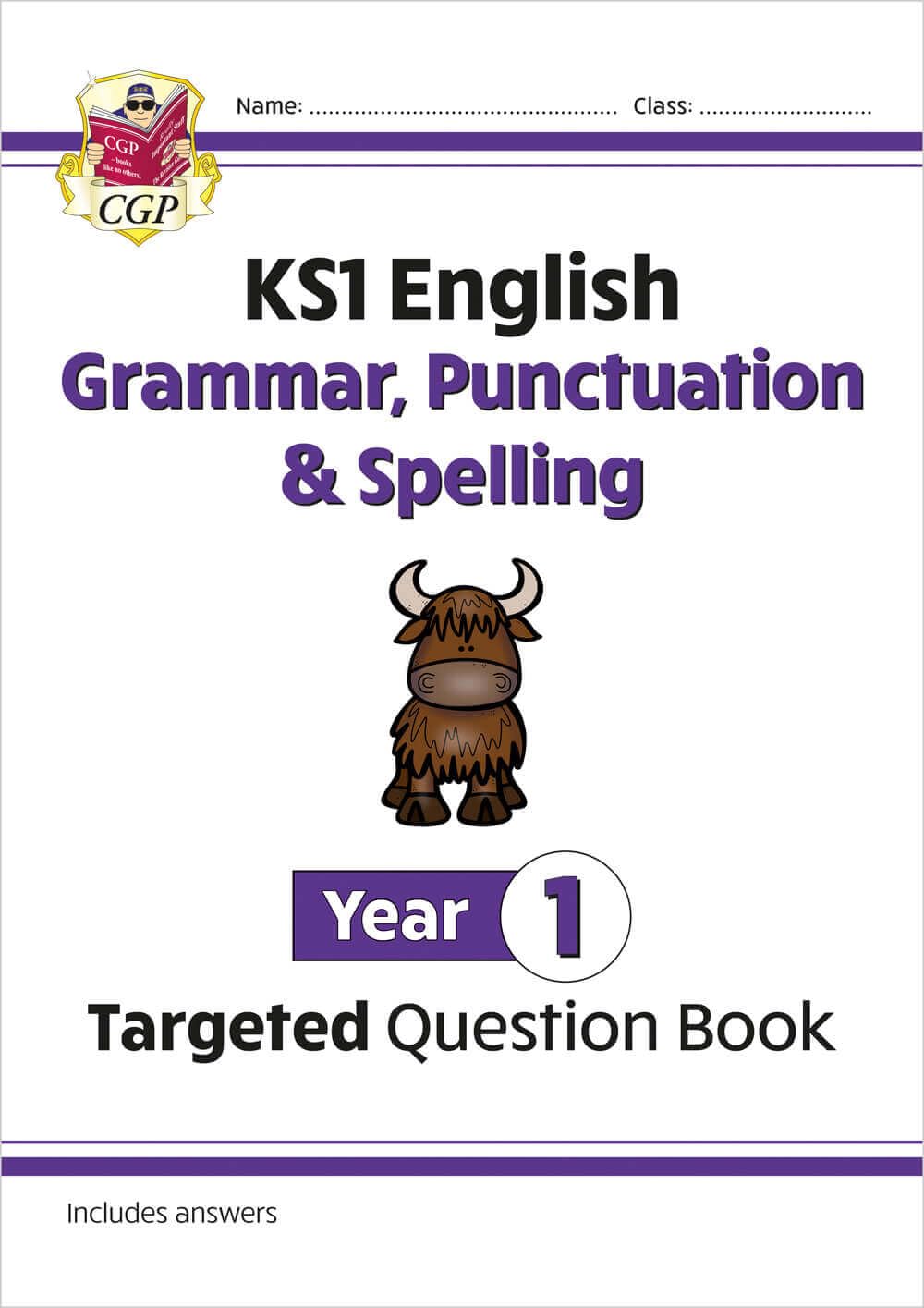 CGP KS1 English Targeted Question Book - Grammar, Punctuation & Spelling for Year 1 | Paperback