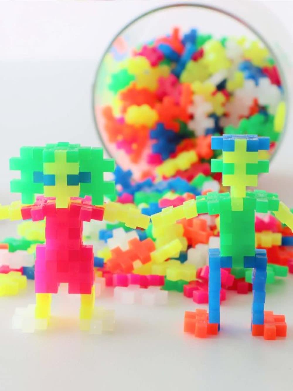 PLUS PLUS Building Blocks Toy - Neon 240 pc Creative Learning STEM Set for Ages 5+ 6