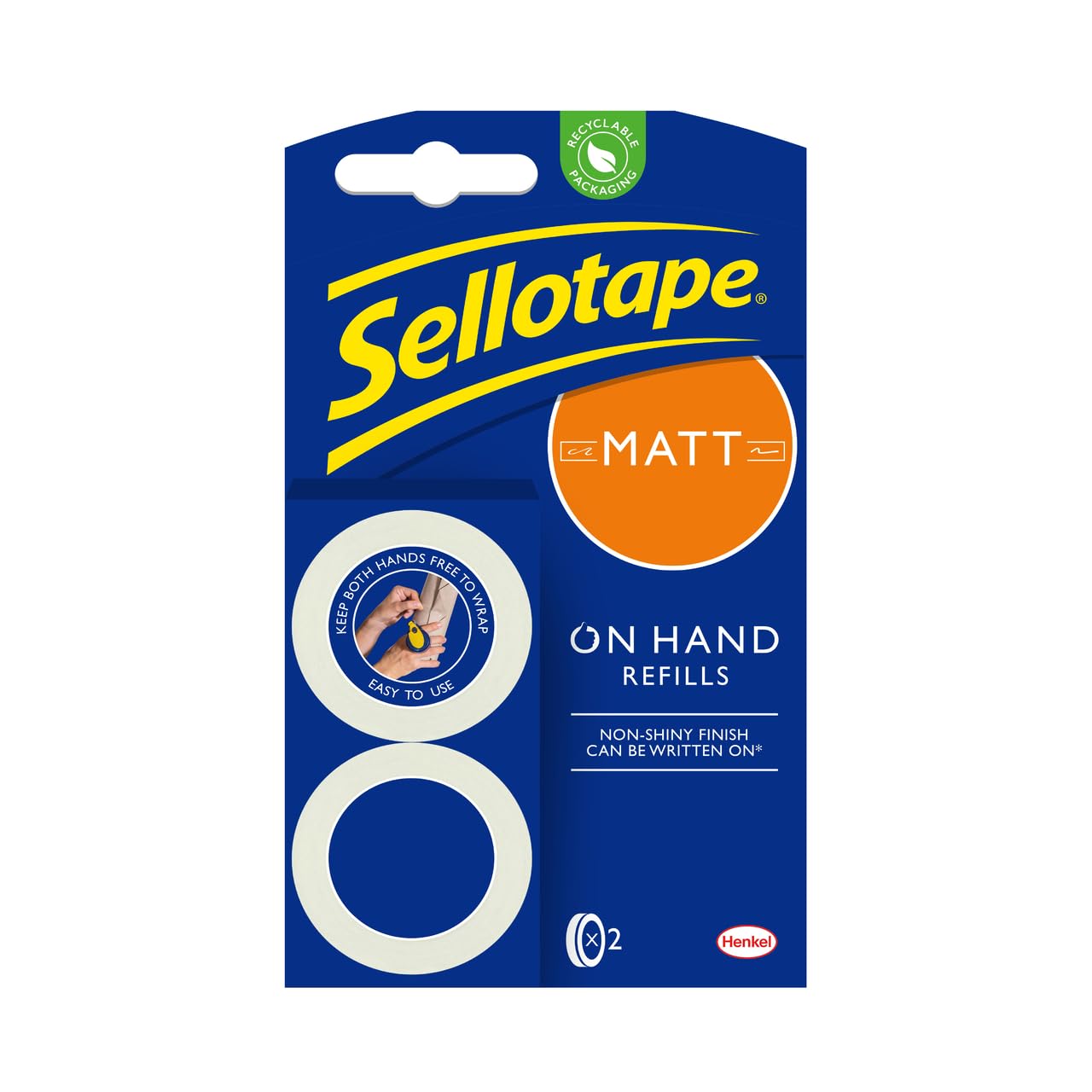 Sellotape On Hand Invisible Refills Matt Tape | 2 Rolls | 18mm x 15m Each 1