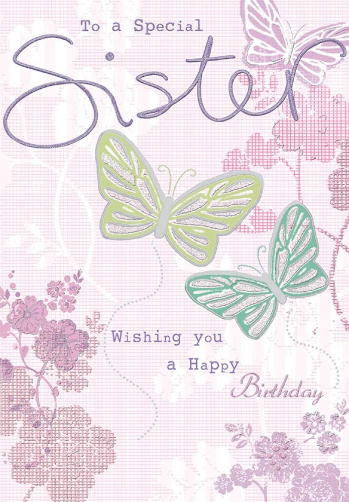 Piccadilly Greetings Traditional Birthday Card Sister | 9 x 6 Inches | Multi-coloured 1