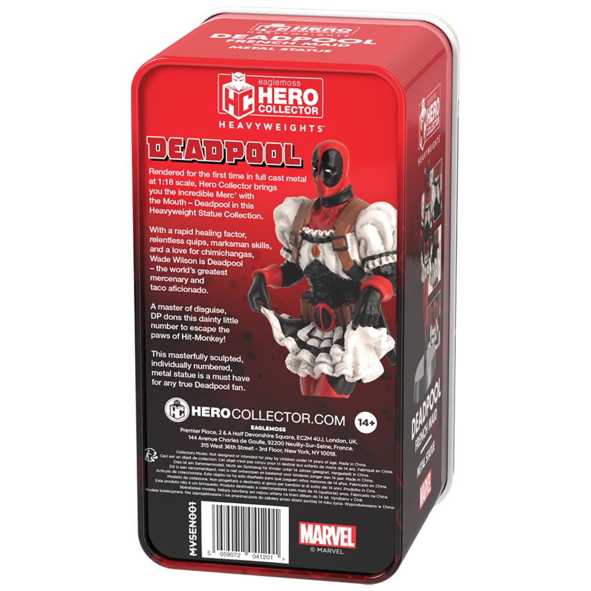 Hero Collector Eaglemoss Marvel Heavyweights Deadpool French Maid Metal Figurine | 1:18 Scale 6