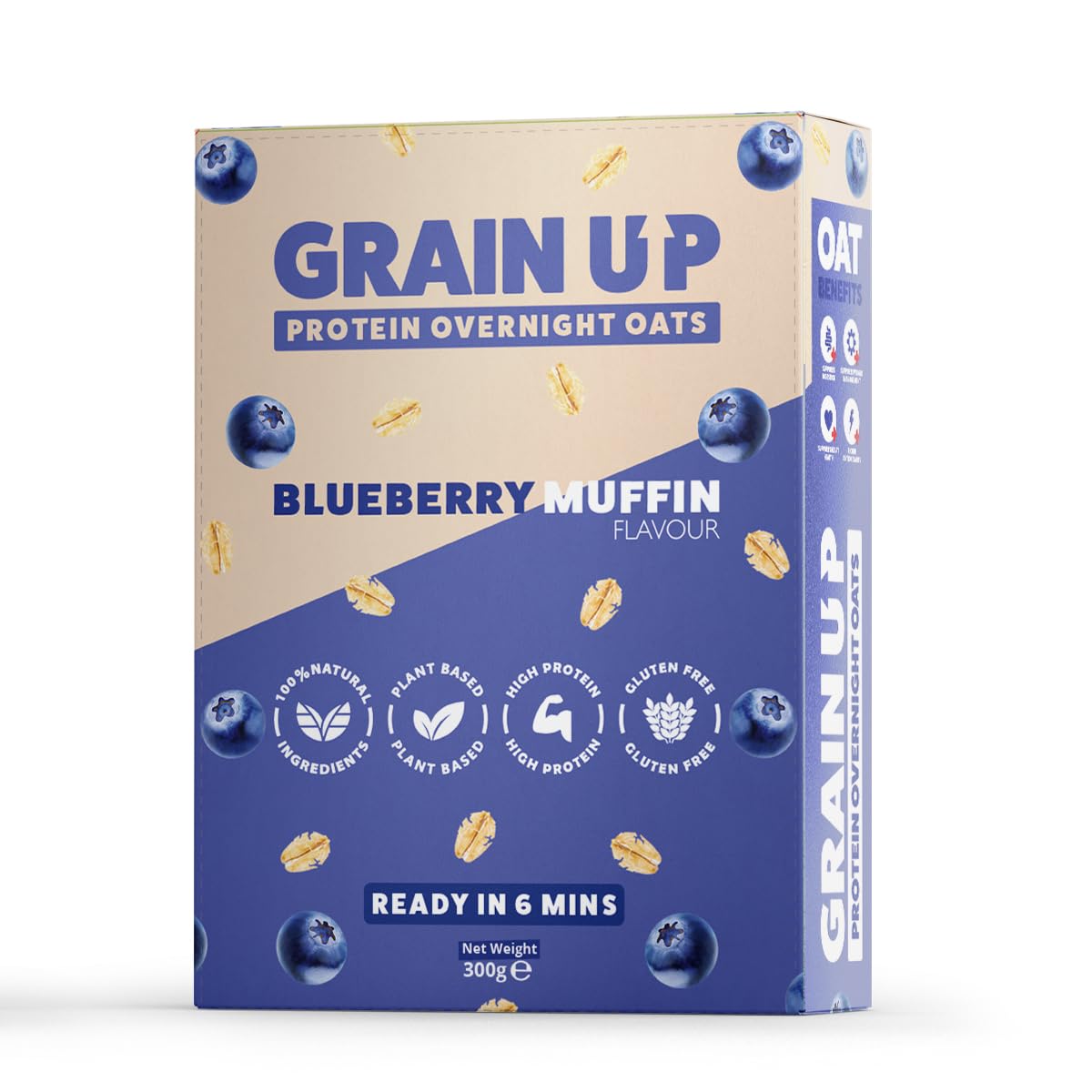 Grain Up Blueberry Muffin Overnight Oats - High Protein, Vegan, Gluten-Free | 300g 1