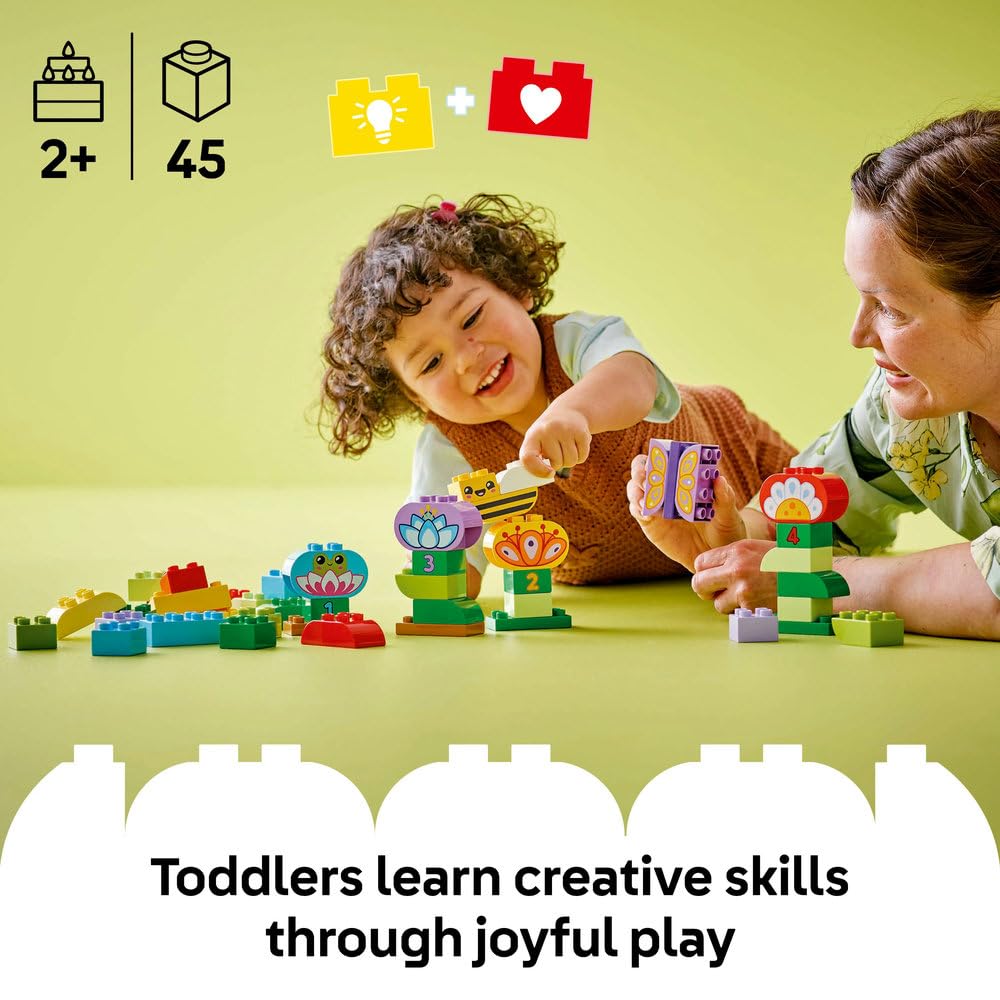 LEGO DUPLO Creative Garden & Flowers Stacking Toy - Educational Building Set for Toddlers 2+ 3