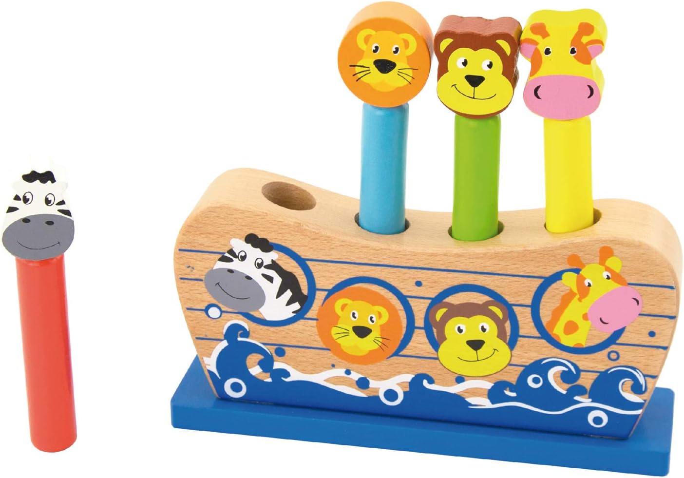 Viga Toys 500412 Pop Up Noah's Ark - Educational Wooden Toy for Toddlers 2+ 3