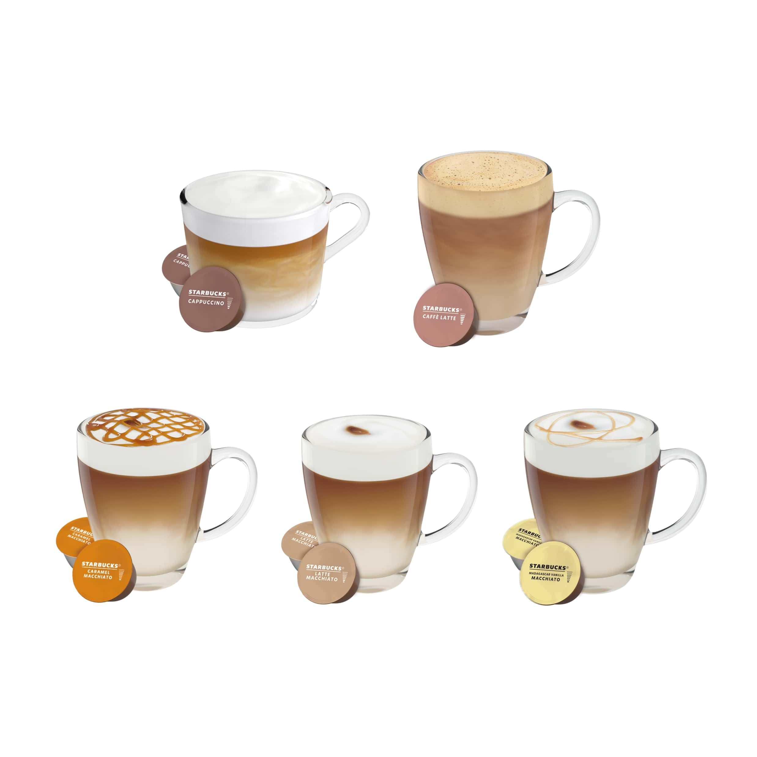 STARBUCKS White Coffee Cup Variety Pack by NESCAFÉ Dolce Gusto | 12 Count (Pack of 6)