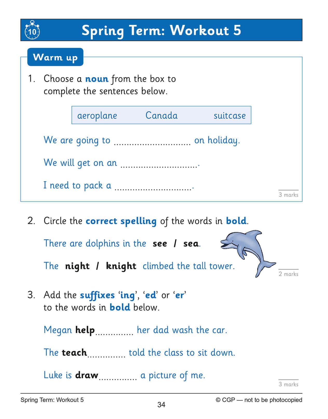 CGP Books KS1 English 10-Minute Weekly Workouts - Year 2 | Ages 6-7 | 88 Pages 2